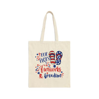 "Beach" Cotton Canvas Tote Bag