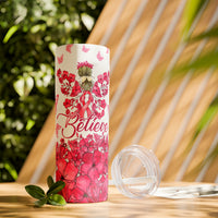 "Believe Butterfly" Skinny Tumbler with Straw, 20oz