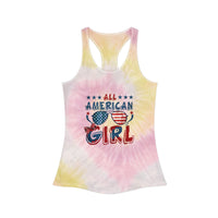 "American Girl" Tie Dye Racerback Tank Top