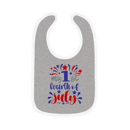 "1st Fourth of July" Baby Contrast Trim Jersey Bib