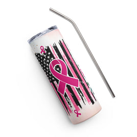 "Breast Cancer Warrior" Stainless steel tumbler