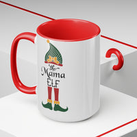 (Mama Elf) Two-Tone Coffee Mugs, 15oz