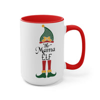 (Mama Elf) Two-Tone Coffee Mugs, 15oz