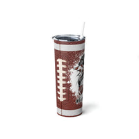 "Football Mama" Skinny Steel Tumbler with Straw, 20oz