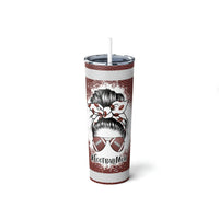 "Football Mama" Skinny Steel Tumbler with Straw, 20oz