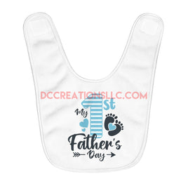 "1st Father's Day" Boys Fleece Baby Bib.