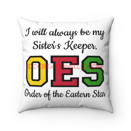 "OES" Square Pillow.