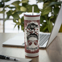 "Football Mama" Skinny Steel Tumbler with Straw, 20oz