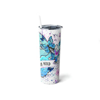 "Mindful" Skinny Steel Tumbler with Straw, 20oz