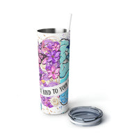 "Mindful" Skinny Steel Tumbler with Straw, 20oz