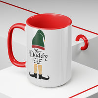 (Daddy Elf) Two-Tone Coffee Mugs, 15oz