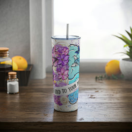 "Mindful" Skinny Steel Tumbler with Straw, 20oz