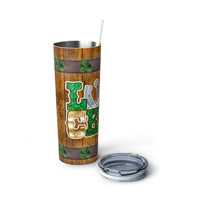 "A Barrel of Irish Luck" Skinny Steel Tumbler with Straw, 20oz