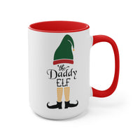(Daddy Elf) Two-Tone Coffee Mugs, 15oz