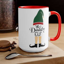 (Daddy Elf) Two-Tone Coffee Mugs, 15oz