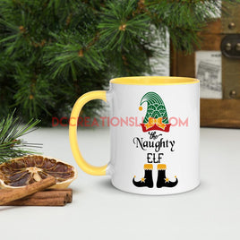 Naughty ELF Mug with Color Inside.